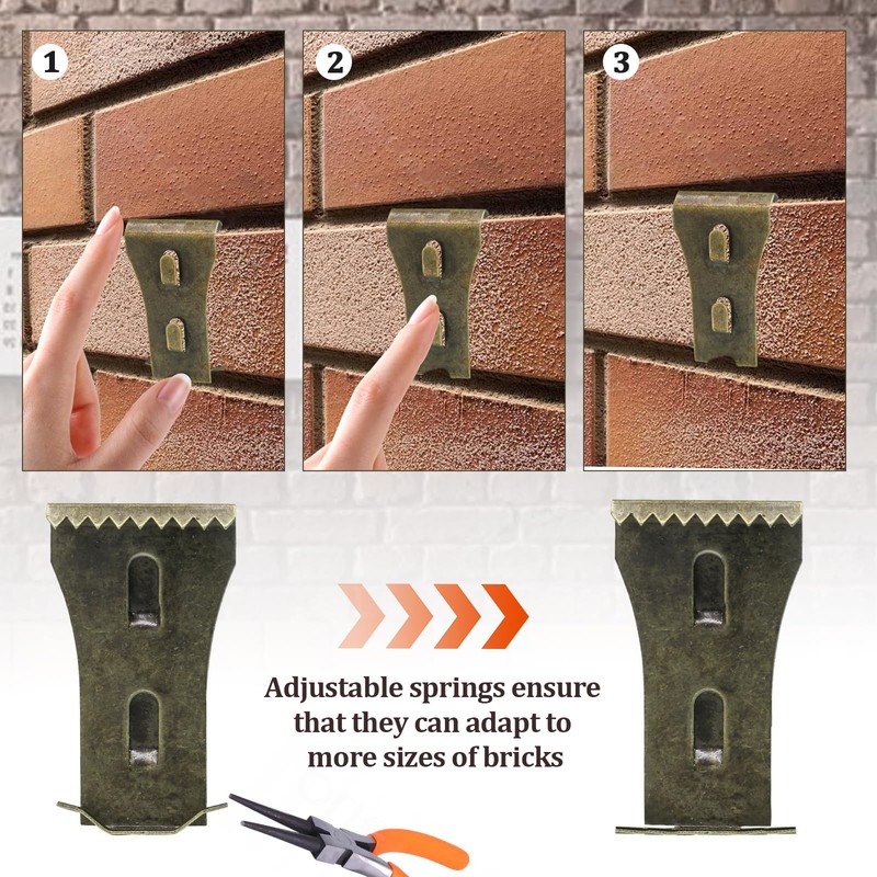 Biaungdo 8 Pcs Brick Wall Clips, Steel Brick Hook Clips,