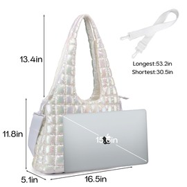 DOYOGI Quilted Tote Bag for Women, Large Puffer Tote Bags, Lightweight Dazzling Padding Hobo Bag, Puff Shoulder Handbags