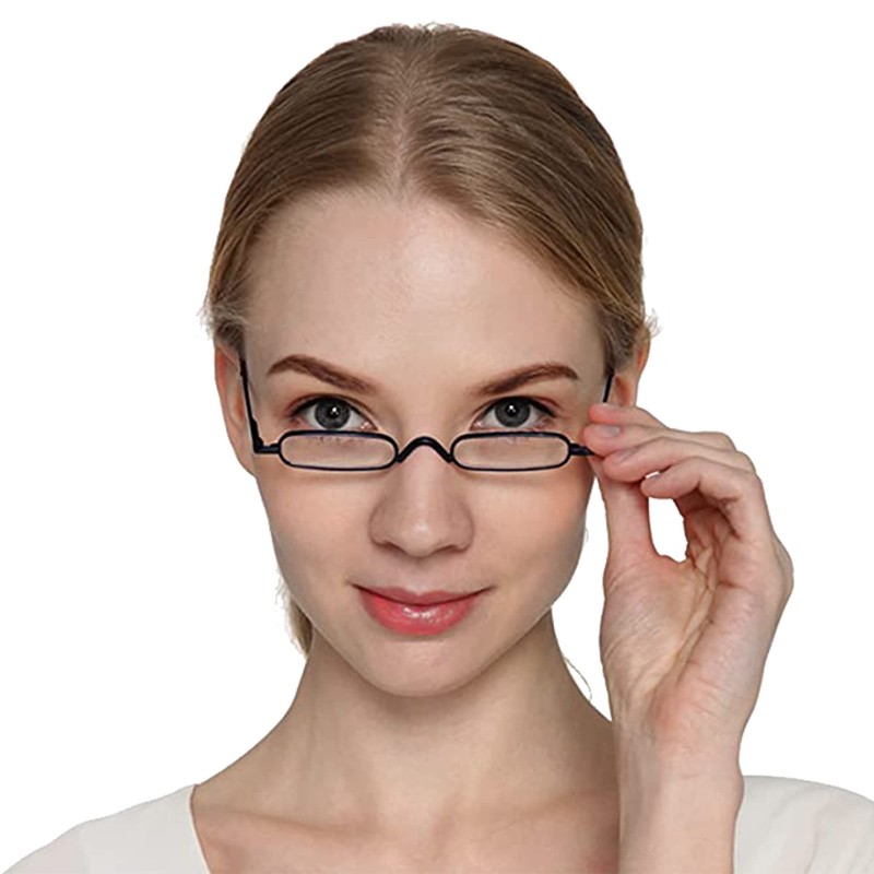 Mini Slim Pen Reading Glasses with Portable Clip Case Small