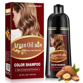 Msktasy Black Hair Dye Shampoo for Gray Hair, 3 in 1 Argan Oil Hair Color Shampoo for Women Men, Long-Lasting & Natural-Looking vibrant Color, Easy to Use, Champu Para Canas, Para el Cabello, 500 Ml