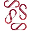 ALPLAKE ® - Pack of 4 Material Carabiners, Double Carabiner,