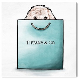 The Oliver Gal Artist Co. Fashion and Glam Wall Art Canvas Prints 'Shop and Peek Buddy' Home Décor 24" x 24" Blue, White