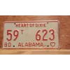 1980 ALABAMA License Plate Heart of Dixie antique vintage auto