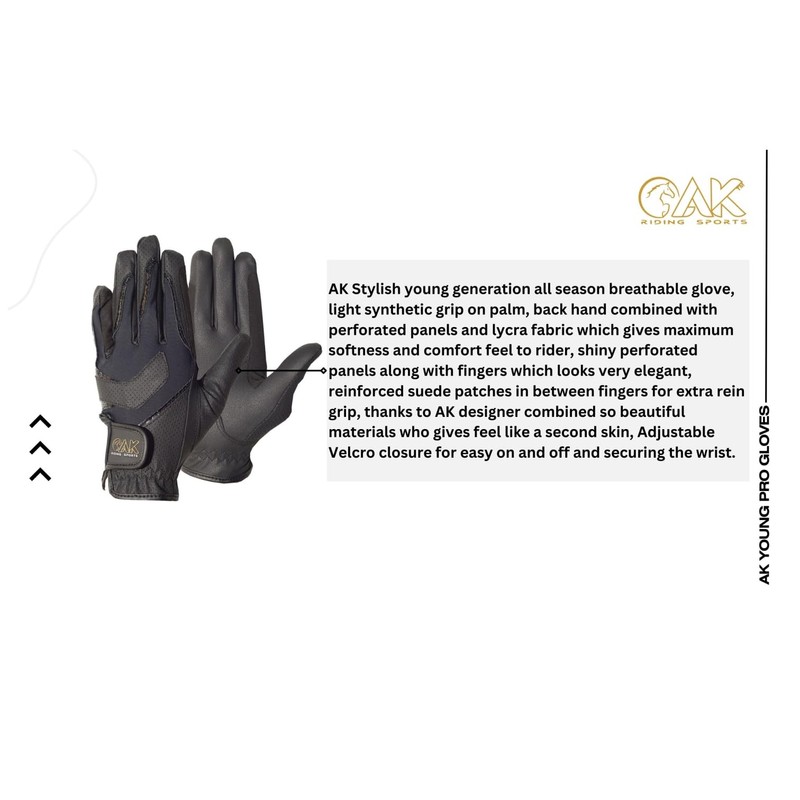 AK Stylish Young Generation All Season Breathable Horse Riding Gloves