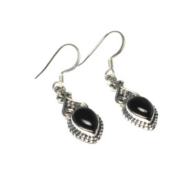 Art Gecko Sterling Silver Black Onyx Teardrop Earrings, Stone, Onyx