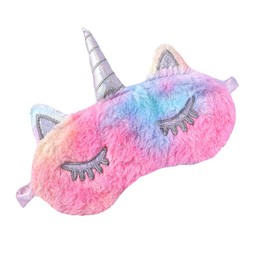Forlady unicorn sleeping mask, plush cartoon mask for children and adults -