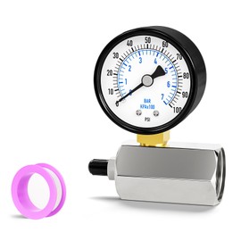 BOGERDACK 0-100PSI Gas Pressure Test Gauge, 3/4FNPT Connection 2" Dial Size, Chrome Plated Steel Body Assembly, for Measuring The Pressure of Gas Line, Gas Circuit, Air