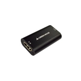 グリーンハウス 2本のHDMIケーブルをつなげて最大40mまで延長することができるHDMIリピーター GH-HRPA-BK