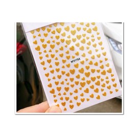 Generic Glitter Heart Nail Sticker Love Hearts Valentine Day Self Adhesive Nail Decals Gold Nail Wraps Stickers Manicure Supplies for Women Nails Full Long Lasting Easy Apply and Remove