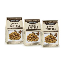 AvenueSweets - Handcrafted Old Fashioned Dairy Free Vegan Nut Brittle - 3 x 7 oz Boxes - Peanut