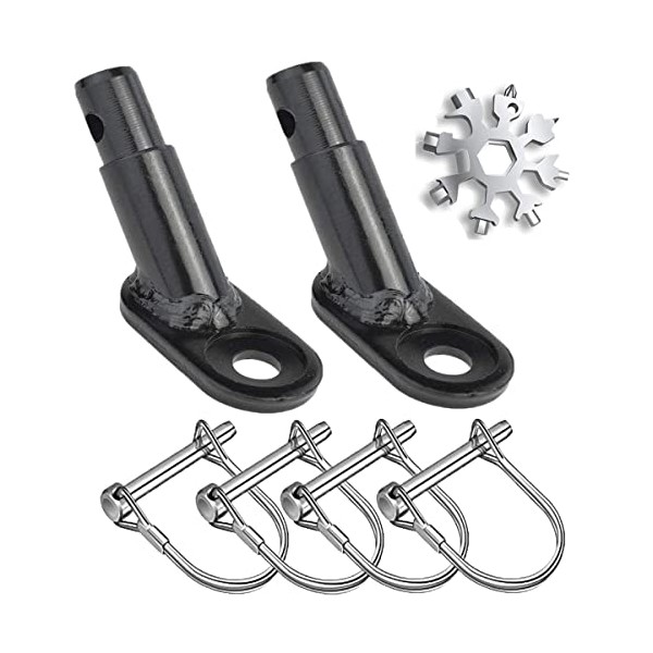 BSGB 2 Pack Bike Trailer Coupler Bicycle Trailer Hitch Connector Attachment Flat and Angled Couplers Metal for Child Pet Instep and Cargo Bike Trailers