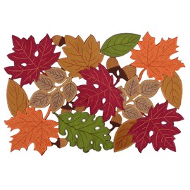 Simhomsen Embroidered Fall Autumn Thanksgiving Multi-Color Leaves Table Placemats (14 × 20 inches (Set of 6))