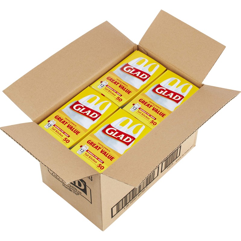 Glad Tall Handle-Tie Kitchen Trash Bags - 13 Gallon -