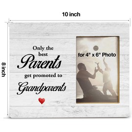 Yuzi-n New Grandpa Grandma Gifts, Grandparents Gift for Nana Papa, Pregnancy Announcement Gifts for New Grandparents Wood Picture Frame for 4x6 Inches Photo