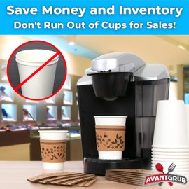 Versatile, Recyclable Coffee Cup Sleeves 10-24oz 500pk. Eco-Friendly, Disposable Cardboard Sleeve, Insulated for Hot Drinks. Fits 10 12 16 20 24 Ounce Togo Paper Cups Perfect for Cafes, Shops, Office