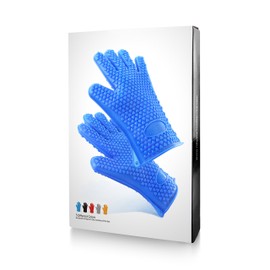 New Star Foodservice 32413 Manoplas de horno de silicona de grado comercial, gris, juego de 2