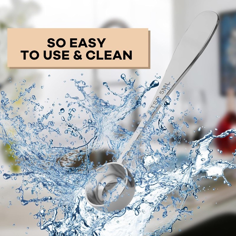 Stainless Steel 5ml Measuring Spoon - Compact Single Teaspoon Scoop