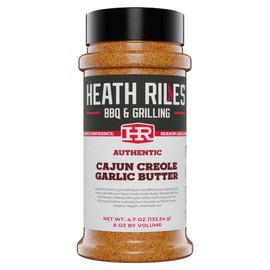 Heath Riles Cajun Seasoning Rub, Cajun-Creole, Louisiana Inspired Cajun Spice & Heat, Champion Pitmaster Recipe, 8 oz.