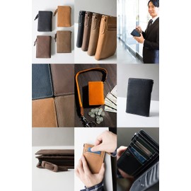 Corvo CO-8LO-9933 Men's Bi-Fold Wallet, L-Shaped Zipper, Genuine Leather, Black