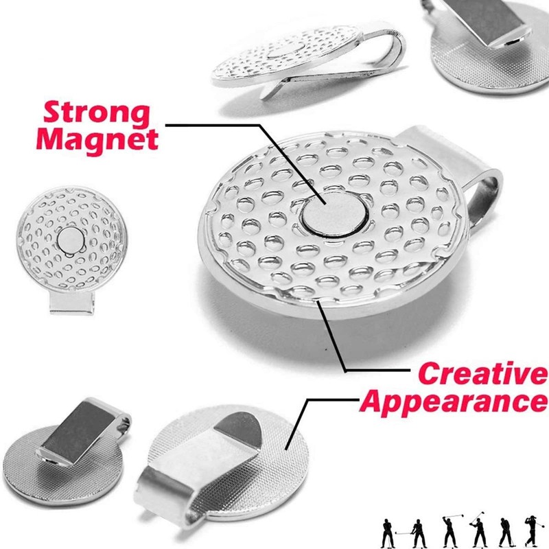 JEBOR Golf Marker x 4 Magnetic Hat Clip Storage Box