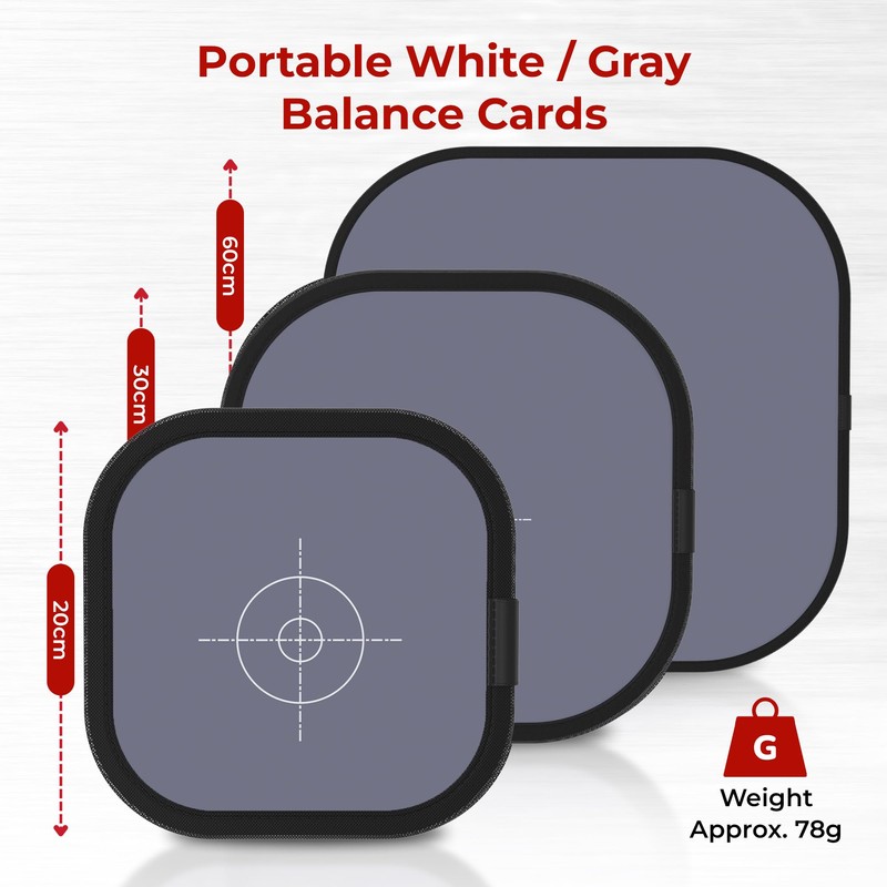 REFLEX CAMERA 8x8" (20x20cm) Foldable Double Sided White Balance 18%