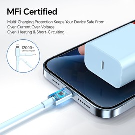 3Pack Phone 14 Chargerr Fast Charging,20W USB C Wall Charger, Type C Charger Block with 10FT Long USB C to Liightning Cable for Phone 14/13/12/12 Pro Max/11/Xs Max/XR/X,AWhtie,Pink,Green