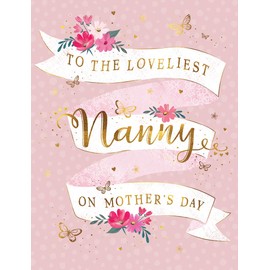 Piccadilly Greetings Mother's Day Card, To the loveliest Nanny - 8 x 6 inches