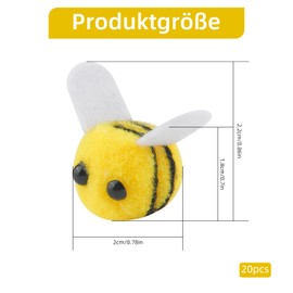 Foyods Pack of 20 Bee Felts, Mini Bee Decoration, Felt Bees, Craft Wool Felt Bee Decoration for DIY Crafts Costume Accessories Hat Gift
