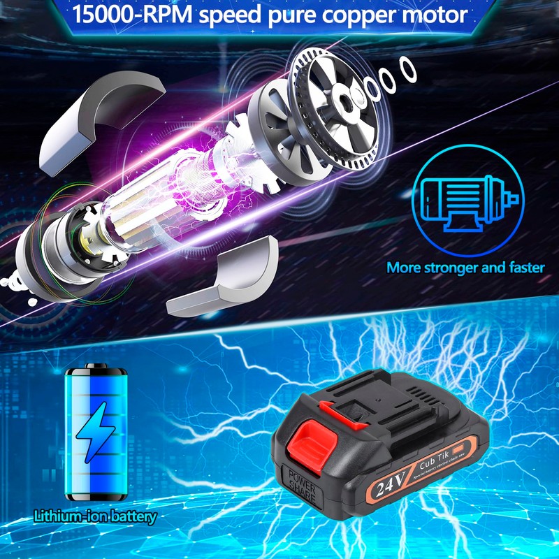 Hedge Trimmer Cordless with Battery and Charger 21V Electric Brush