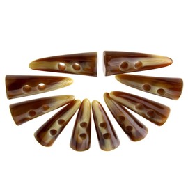 Ototec Cream 10 x 50mm Faux Horn Toggle Buttons for Coats Jackets