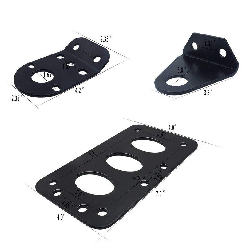 Grill Side Mount Motorcycle Tail Light License Plate Bracket for
