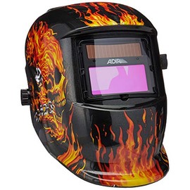 Adir 6711 Careta Para Soldar Electronica Ajuste De Matraca Profesional (Decorado Flamas), color, pack of/paquete de 1