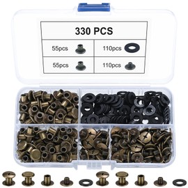 Chicago 330 Pcs Screws for Leather Rivets and Book Binding, Screw Posts for DIY Purse Belt Book Bag Scrapbook