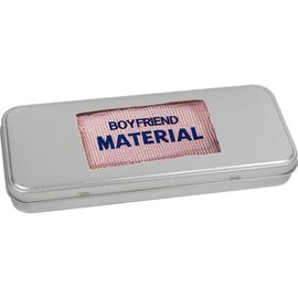 Azeeda 'Boyfriend Material' Metal Hinged Stationery Tin/Storage Box (TT00251008)