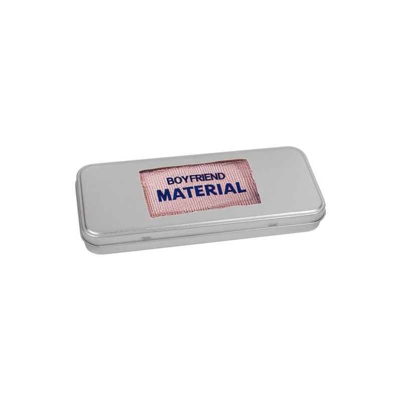 Azeeda 'Boyfriend Material' Metal Hinged Stationery Tin/Storage Box (TT00251008)