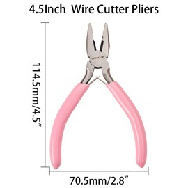 SUNNYCLUE 4.5 Inch Wire Cutter Pliers Wire Cutter Precision Beading Pliers Jewelry Wire Looping Bending Tools for DIY Jewelry Making Hobby Projects Pink