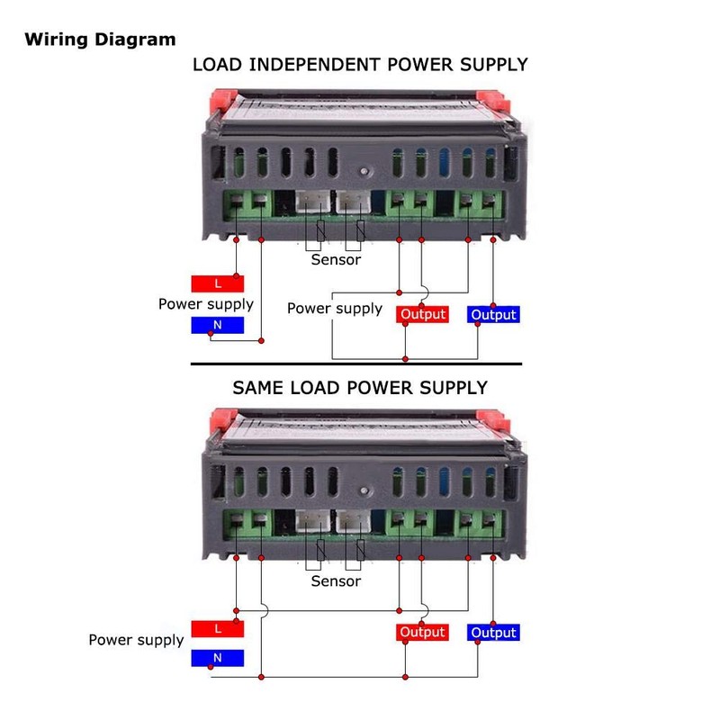 Digital Temperature Controller with Adjustable Heating Cooling Thermostat and Sensor