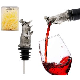 WOKHACH Animal Wine Aerator & Liquor Pourer for Bar,Home and Party Wine Pourer Aerator Festival Gift (Penguin Silver Gray)