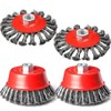 Wire Wheel Cup Brush Set for Grinder, 4 Pack Wire