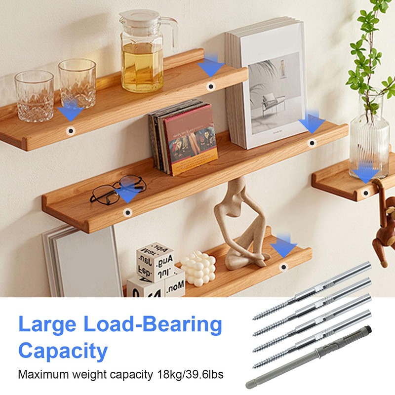 Set of 5 Invisible Wall Shelf Brackets Diameter 10 x