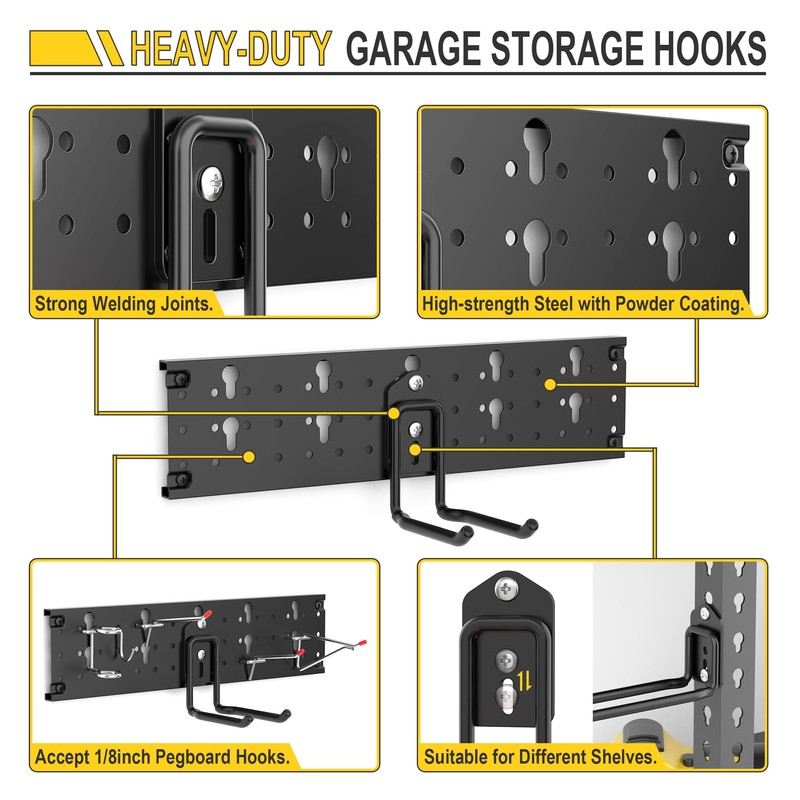 Ultrawall Garage Storage Organization, Versatile Storage Hooks Garden Tool Organizer