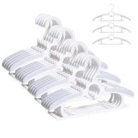 JSF Kids Hangers, Extendable & Stackable Baby Hangers, 20pcs Grey Plastic Baby Hangers for Baby Toddler Children Kids Teen, 11~14Inch Non-Slip Plastic Adjustable Kid Hangers, Baby Clothes Hangers