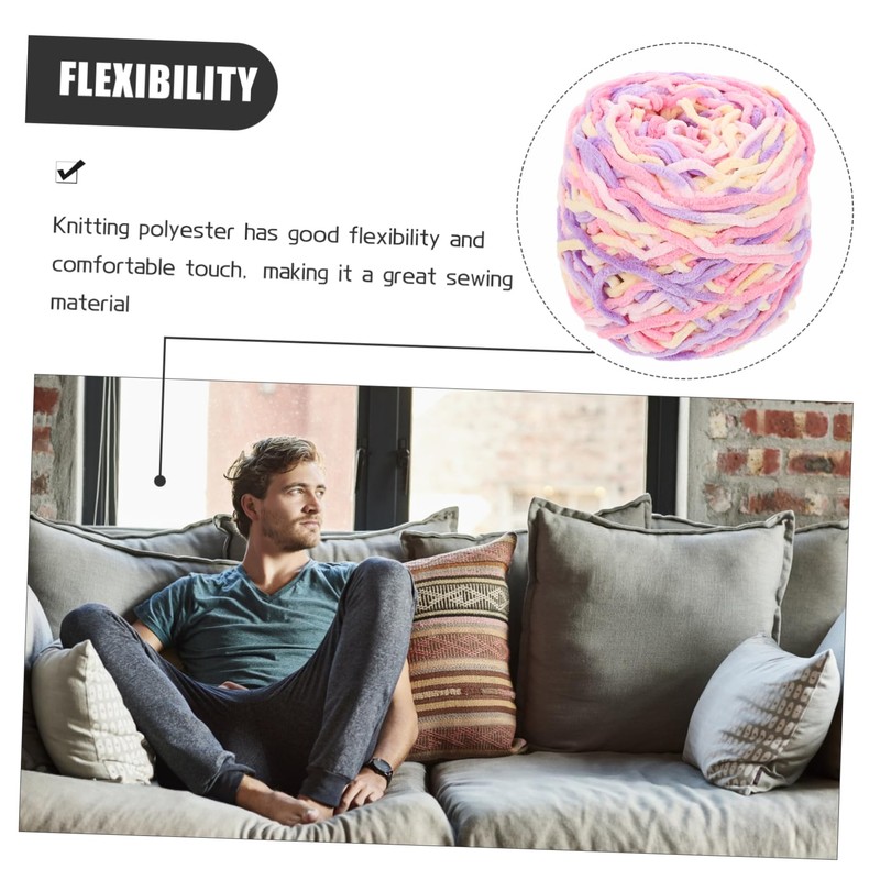 Tofficu 1Roll Multi Function Chunky Knitting Yarn Portable DIY Crochet