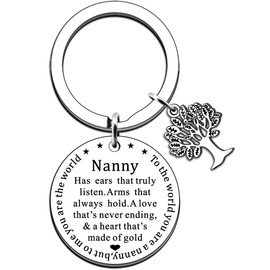 JMIMO Nanny Keyring Nanny Gifts from Granddaughter Grandson Birthday Thanksgiving Mother's Day Christmas Gifts