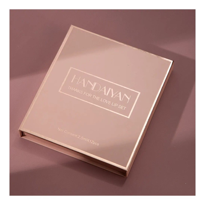 Labial Mate Handaiyan Paleta X12 Colores Larga Duración Pack
