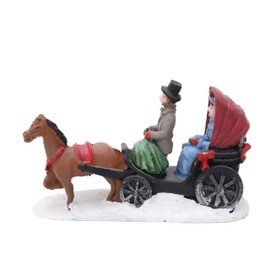 Toyland® Mini Resin Figurines Christmas Collectable - Village Scene - Christmas Figurines (Carriage Ride)