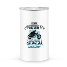 Unique Motorcycle Lover Birthday Gift for Grumpa Born in January 16Oz Can Cooler Tumbler