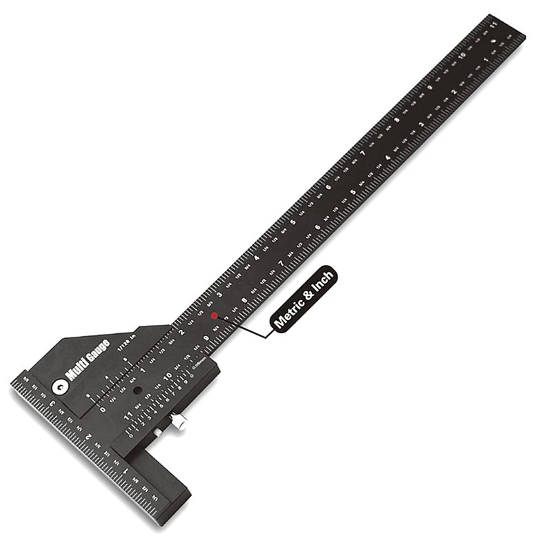 Ticfox Multi Sliding Depth Gauge Aluminum Alloy T Square Ruler