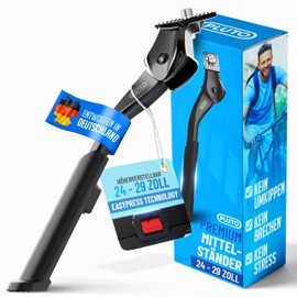 PLUTO Bicycle Stand 24-29 Inch - Height-Adjustable Aluminium Centre Stand - MTB & E Bike Stand - Non-Slip Bicycle Stand for Mountain Bike, City & Trekking