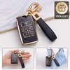 CACARLIKE for Land Rover Key Fob Cover with Leather Lanyard,